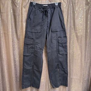 Abercrombie & Fitch Gray Charcoal Baggy Cargo Pull On Pants Small Long Length